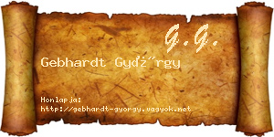 Gebhardt György névjegykártya
