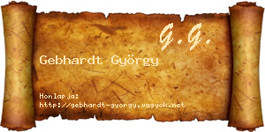 Gebhardt György névjegykártya